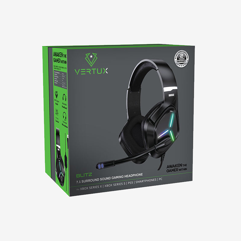 Vertux Blitz 7.1 Surround Sound Gaming Headphone alamat.me