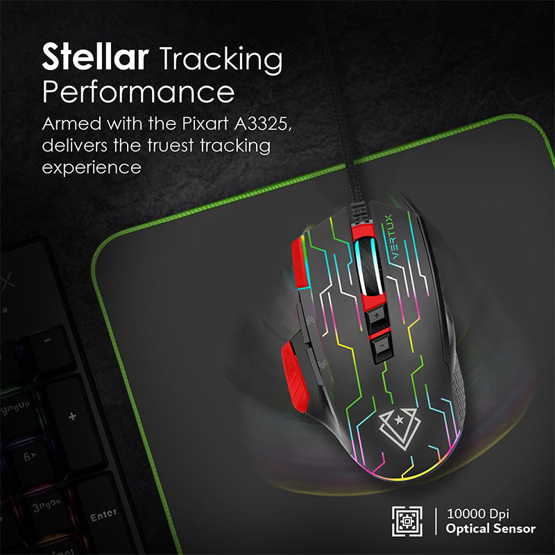 Vertux Kryptonite Quick Performance Wired Gaming Mouse alamat.me