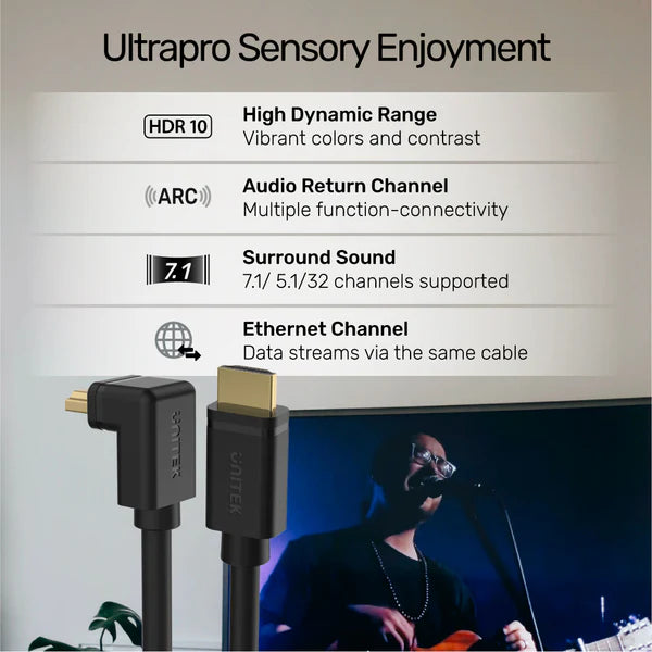 Unitek 3M, HDMI Cable Right Angle 270 Degree Unitek 3M, HDMI Cable Right Angle 270 Degree