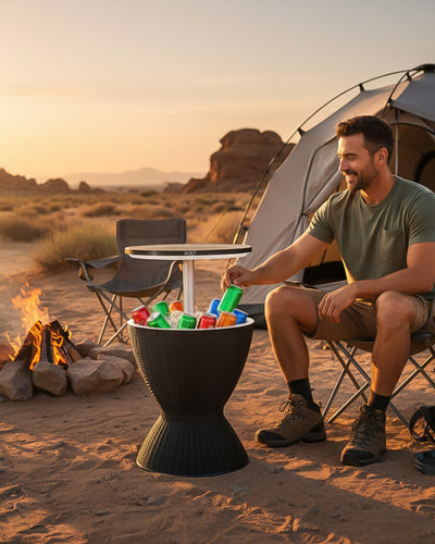 Bolt Cool Bar Plastic Extendable Coffee Table with Ice Bucket