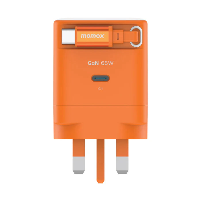 1-Charge+ 1-Port GaN Charger With Built-In USB-C Cable 65W