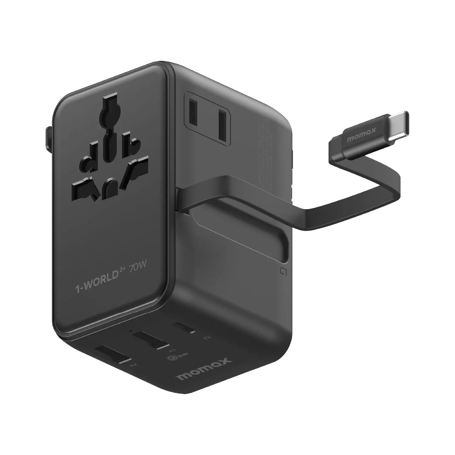 Momax 70W 3-Port Dual AC Travel Adapter - www.bestbuytech.com