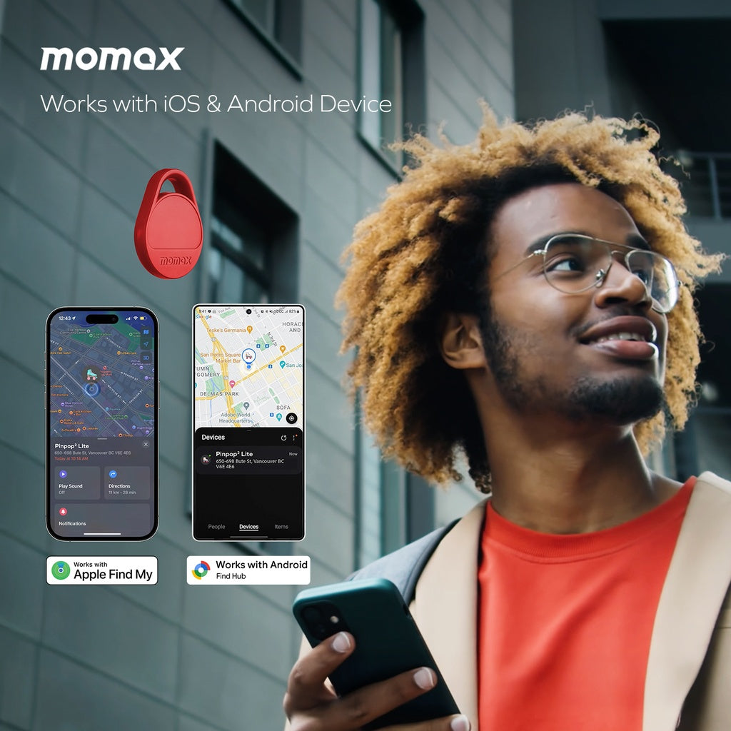 Momax Pinpop² Lite Find My Tracker Compatible With Apple Find My & Android Find My Devices