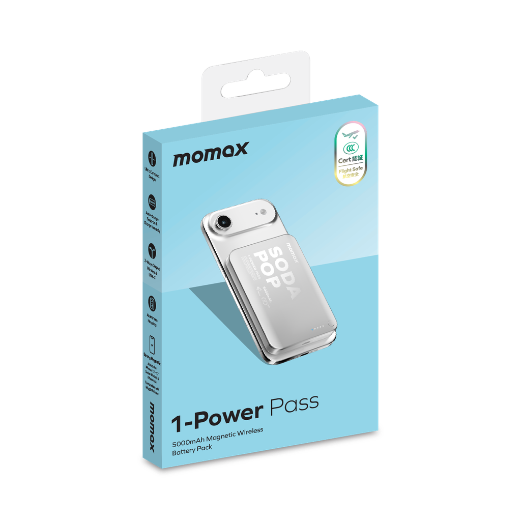 Momax 1-power Pass 5000mah Magnetic Wireless Power Bank