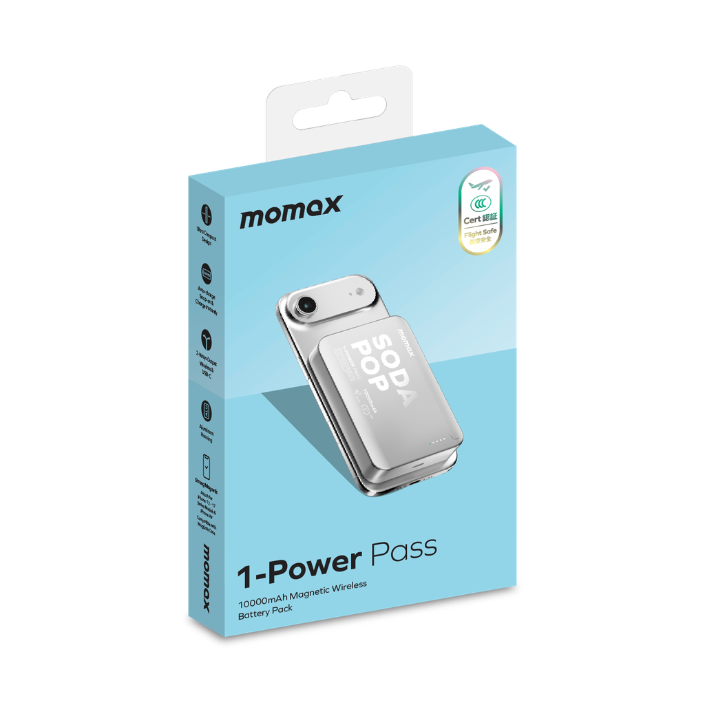 Momax 1-power Pass 10000mah Magnetic Wireless Power Bank