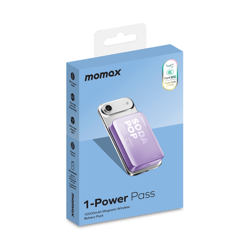 Momax 1-power Pass 10000mah Magnetic Wireless Power Bank