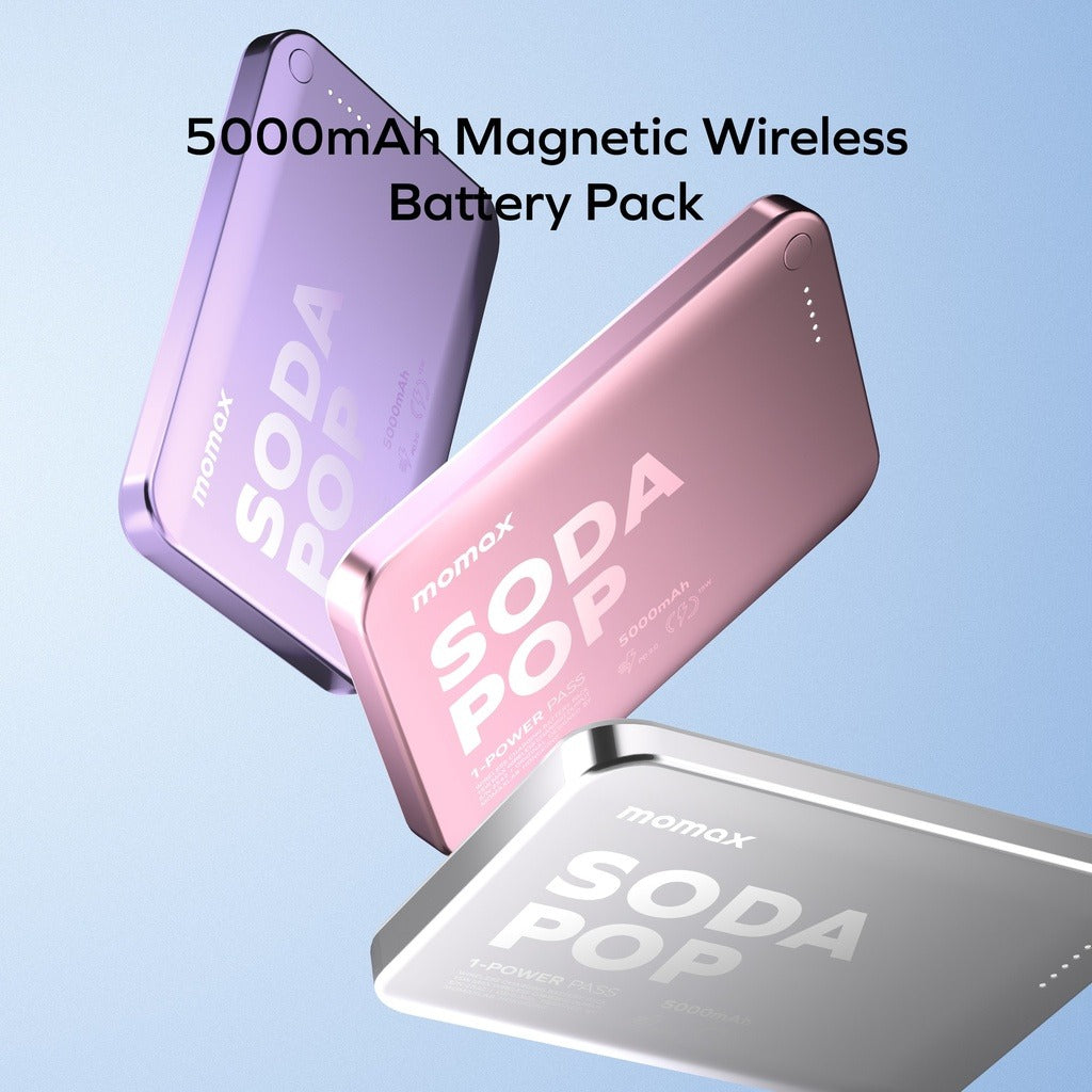 Momax 1-power Pass 5000mah Magnetic Wireless Power Bank