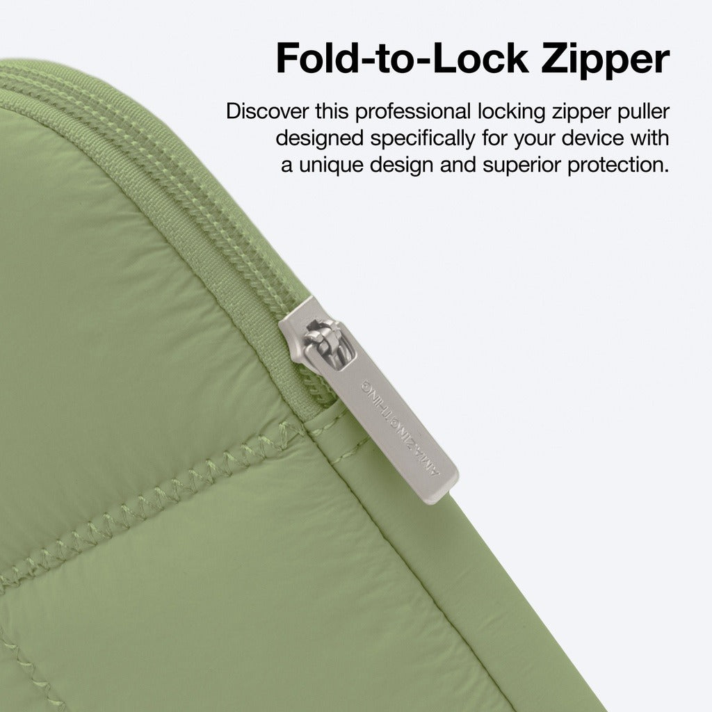 Amazingthing Puffy Pouch 360 Cushioned Protection for Macbook/ipad 14 Inch Gn