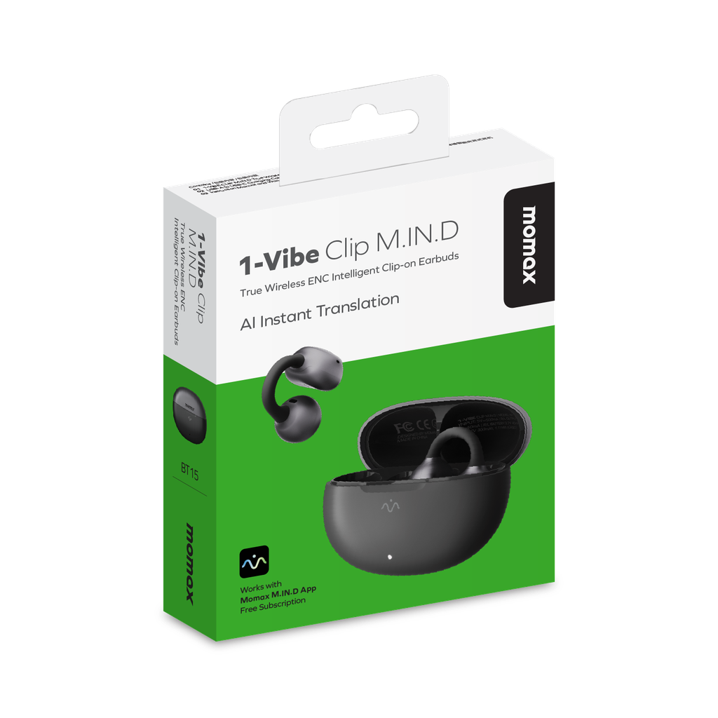 Momax 1-vibe Clip M.in.d True Wireless Enc Intelligent Clip on Earbuds