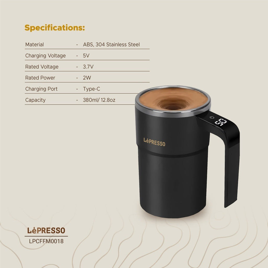 LePresso USB-C Rechargeable Auto Stirring Coffee Mug