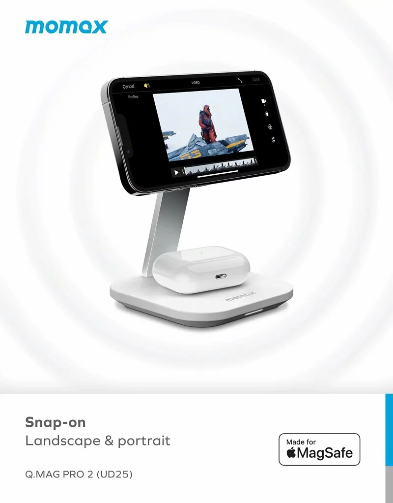 Momax Q.Mag Pro 2 2-in-1 Wireless Charger with MagSafe