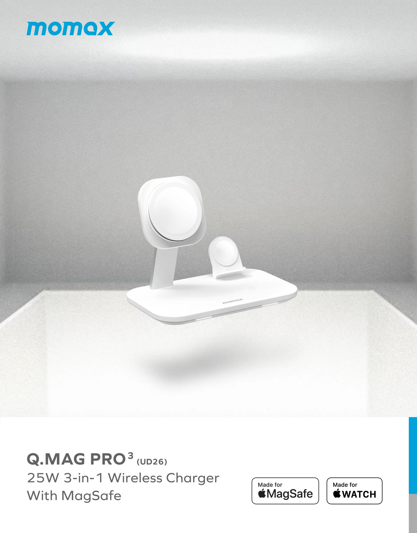 Momax Q.MAG PRO 3 3-in-1 Wireless Charger with MagSafe