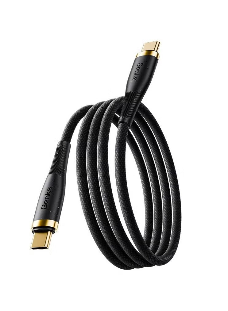 Benks D47 USB-C to USB-C 100W Braided Charging Cable, 1m – Black