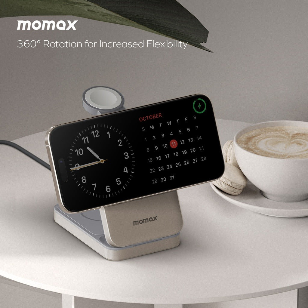 Momax 1-charge Q.port Qi 2 15w 3in1 Magnetic Wireless Charging Stand