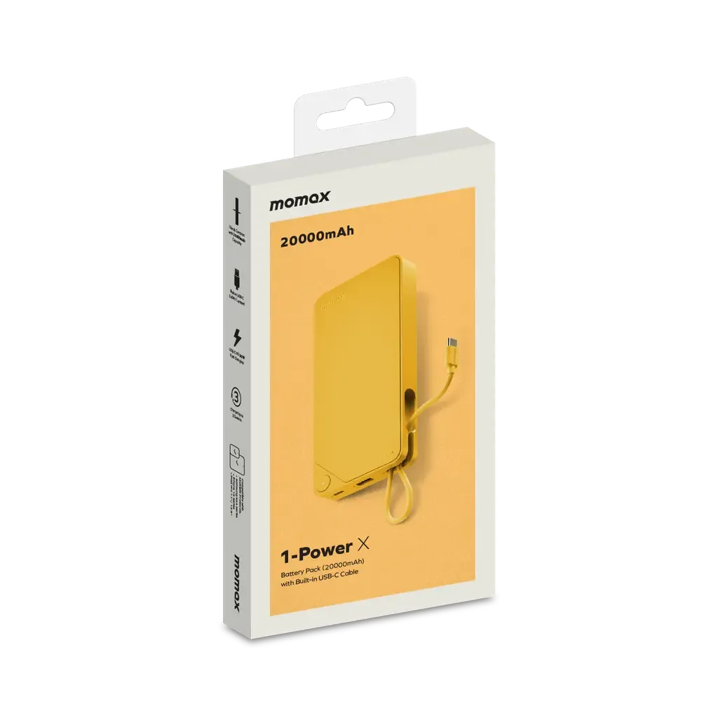 Momax 1-Power X Power Bank 20000mAh With Built-In USB-C Cable