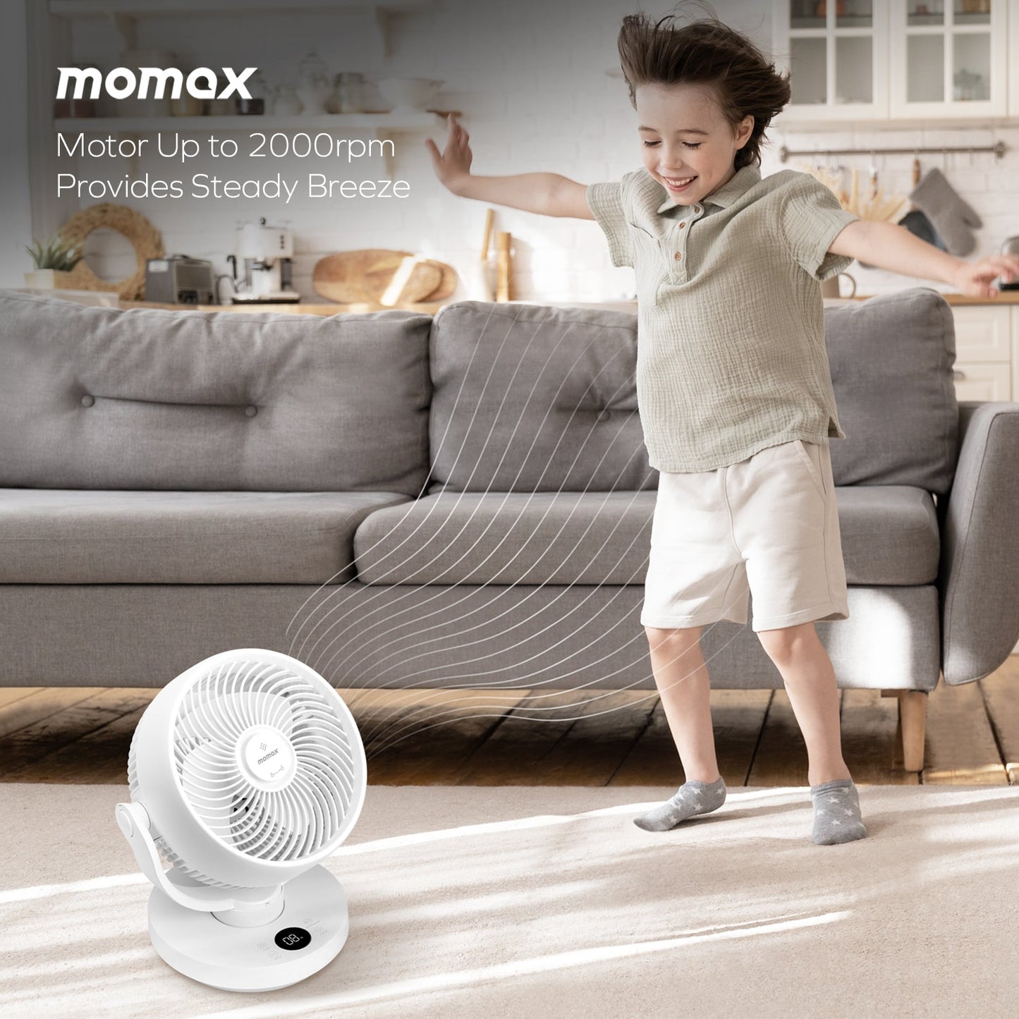 Momax Airoma 3d Air Circulation Diffuser Fan