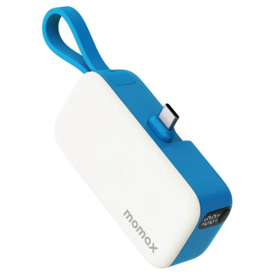 Momax 1-Power Mini 5000mAh Bulit-in foldable USB-C Battery pack (Blue)