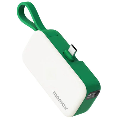 Momax 1-Power Mini 5000mAh Bulit-in foldable USB-C Battery pack (Green)