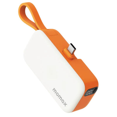 Momax 1-Power Mini 5000mAh Bulit-in foldable USB-C Battery pack (Orange)