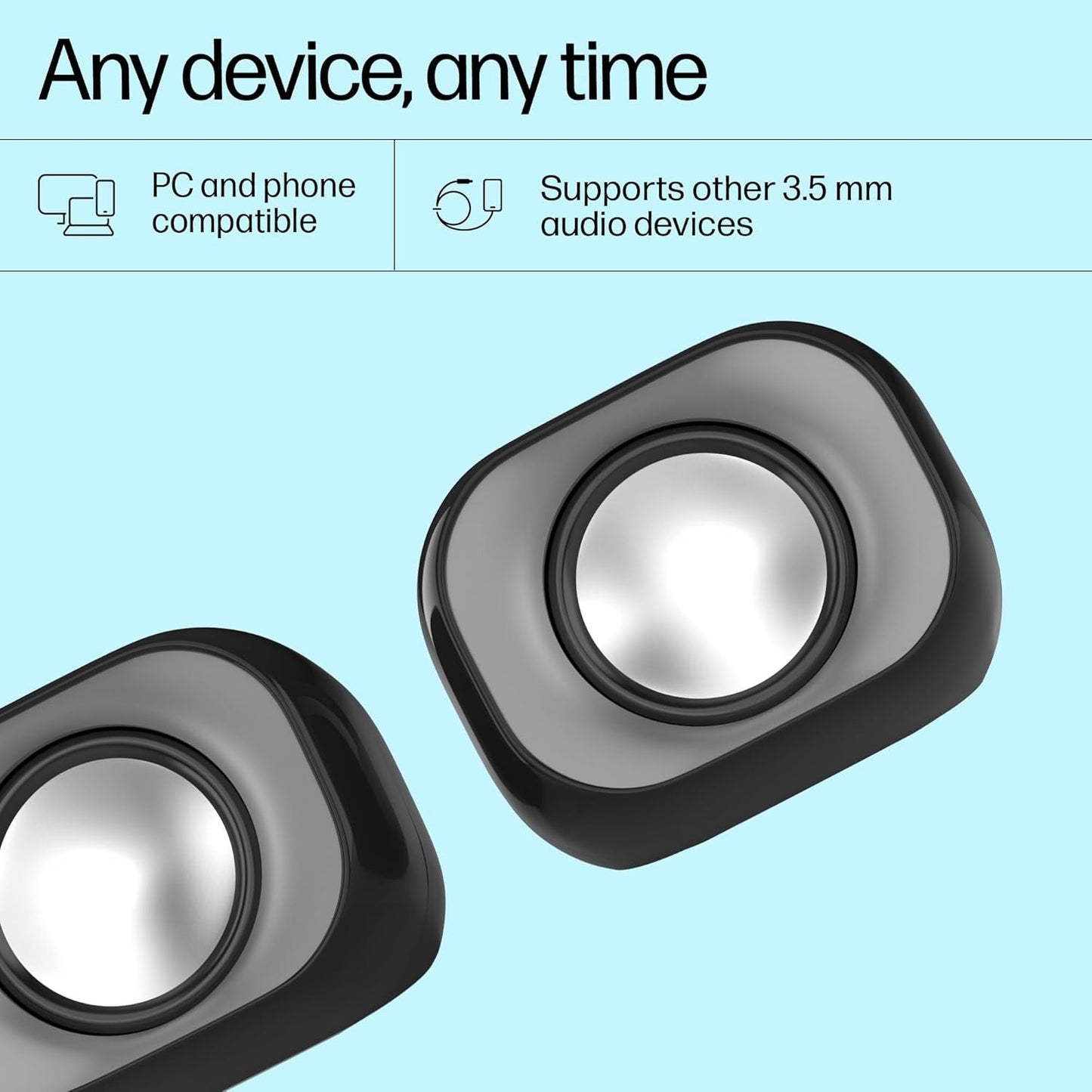 HP DHS-2111 Speaker Desktop Wired Mini Multimedia Usb Speaker, Stereo, Subwoofer for Home, Mobile & Notebook