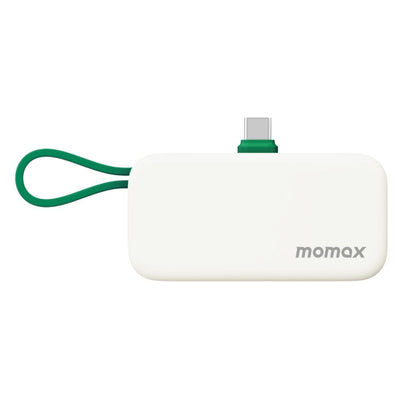 Momax 1-Power Mini 5000mAh Bulit-in foldable USB-C Battery pack (Green)