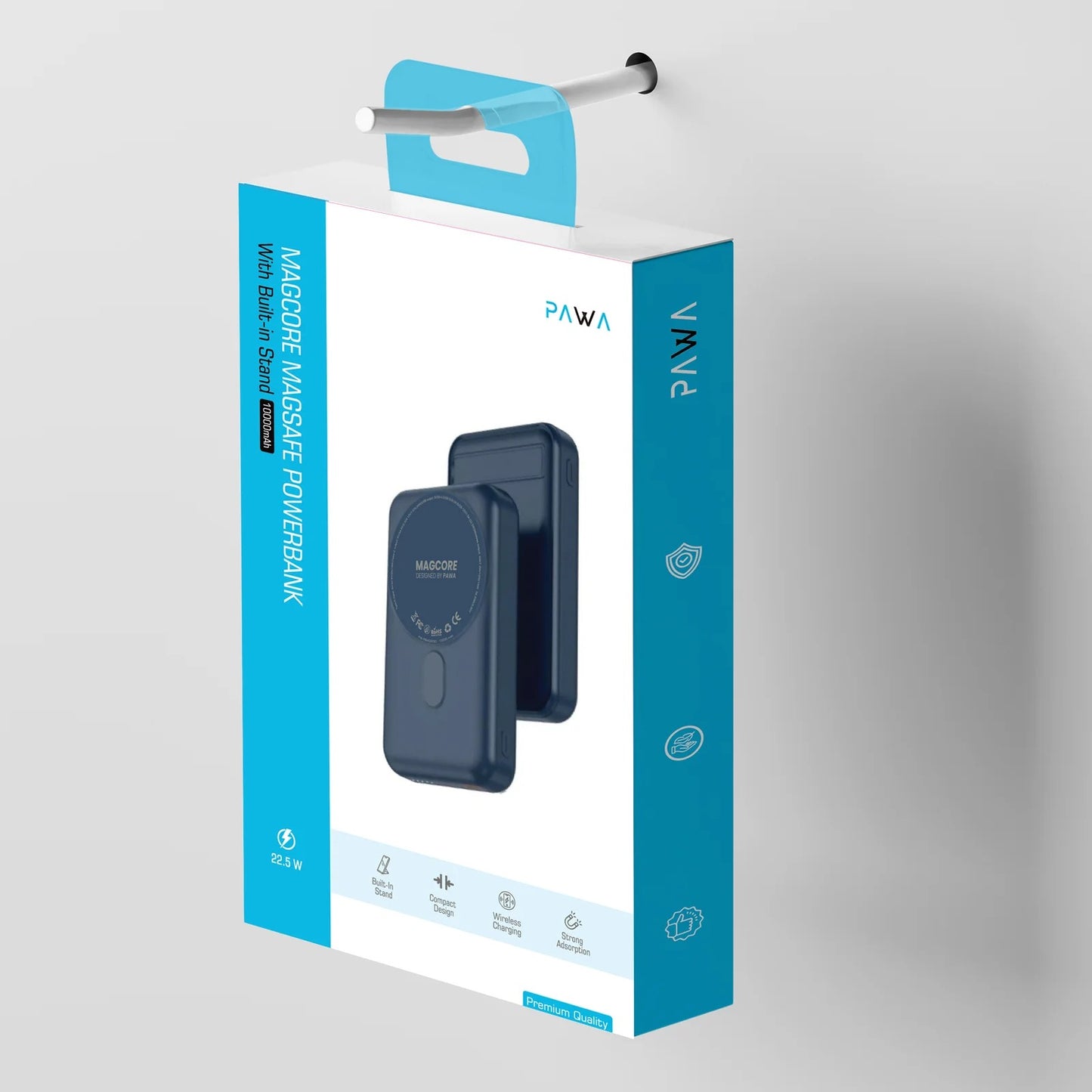 Pawa MagCore Magsafe Powerbank With Built-In Stand | 10000mAh | Blue