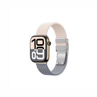Amazingthing Nylon Strap for Apple Watch 45/46/49mm - Pink and Gray