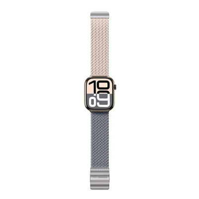 Amazingthing Nylon Strap for Apple Watch 45/46/49mm - Pink and Gray