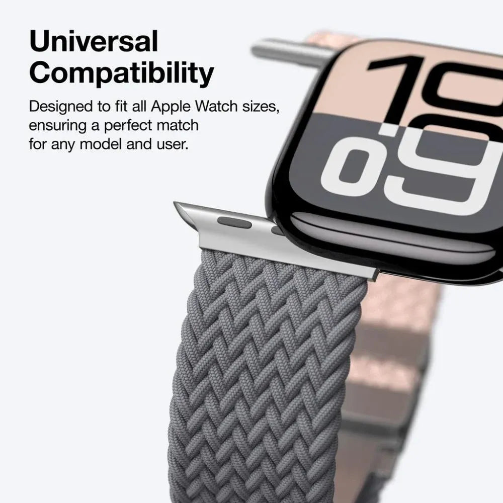 Amazingthing Nylon Strap for Apple Watch 45/46/49mm - Pink and Gray