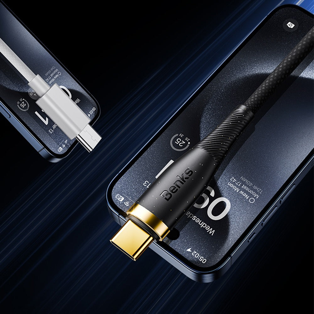 Benks 100W PowerWeave PD Type-C / Type-C Cable - 1M - Fast Charging and Enhanced Durability - Black