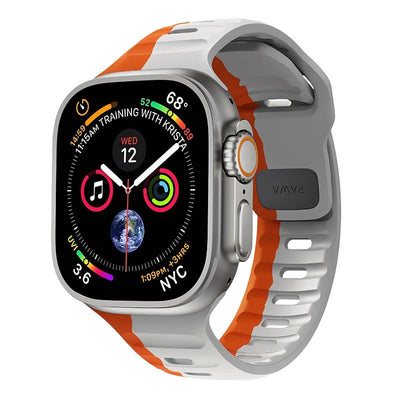 Pawa Lagos Limited Edition Premium Soft Silicon Straps, Grey And Orange