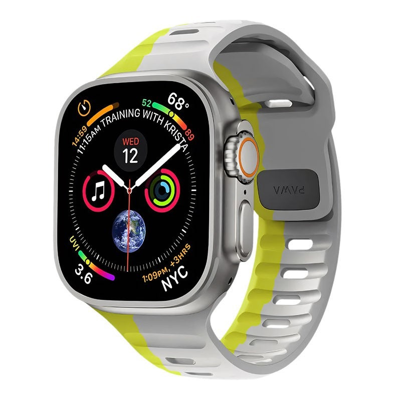 Pawa Lagos Limited Edition Premium Soft Silicon Straps, Grey And Yellow