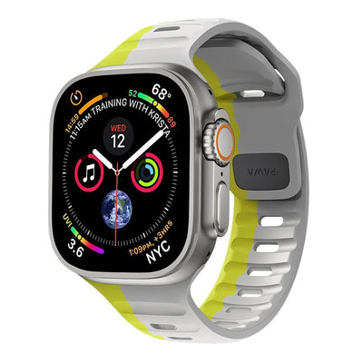 Pawa Lagos Limited Edition Premium Soft Silicon Straps, Grey And Yellow
