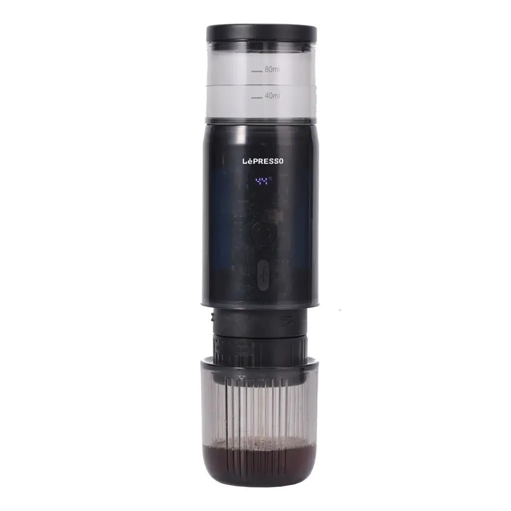 LePresso Portable Mini Espresso Machine with Travel Pouch Black