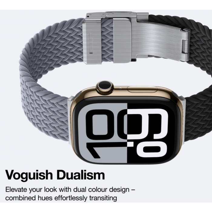 AMAZINGTHING BLEND WATCH BAND FOR APPLE WATCH BLACK GRAY - 49/46/45/44/40MM