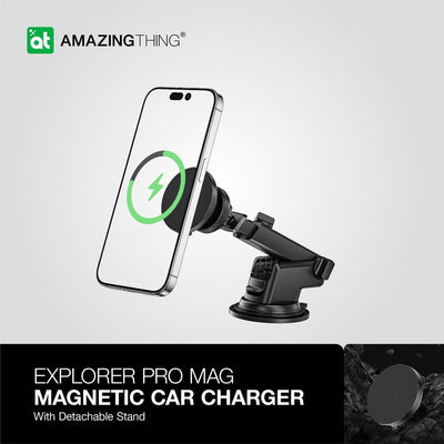 Amazing Thing Explorer Pro Mag 15w Car Mount With 1.2m Usb-c To Usb-c Cable