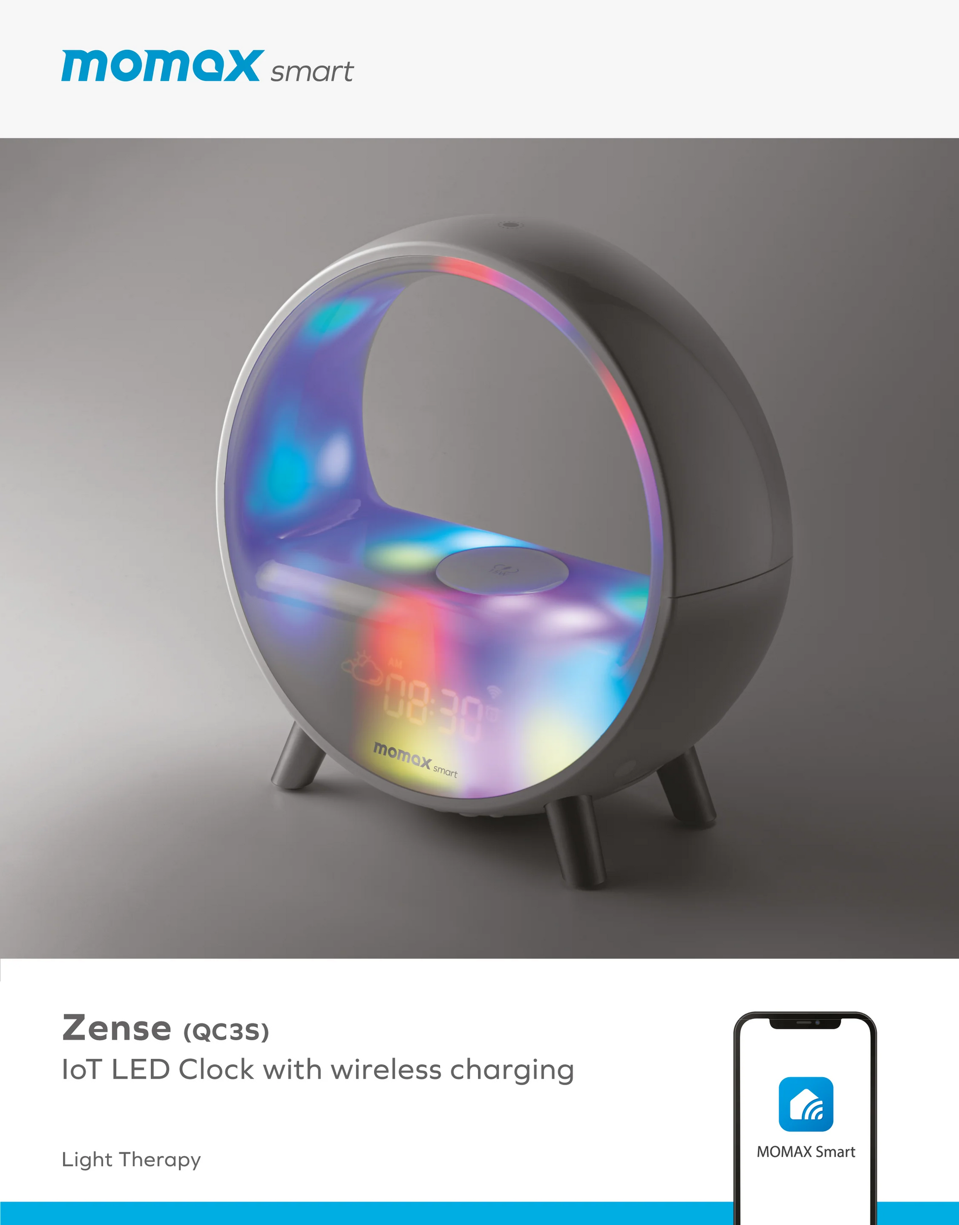 Momax Zense IoT Ambient light with Wireless Charging Momax Zense IoT Ambient light with Wireless Charging