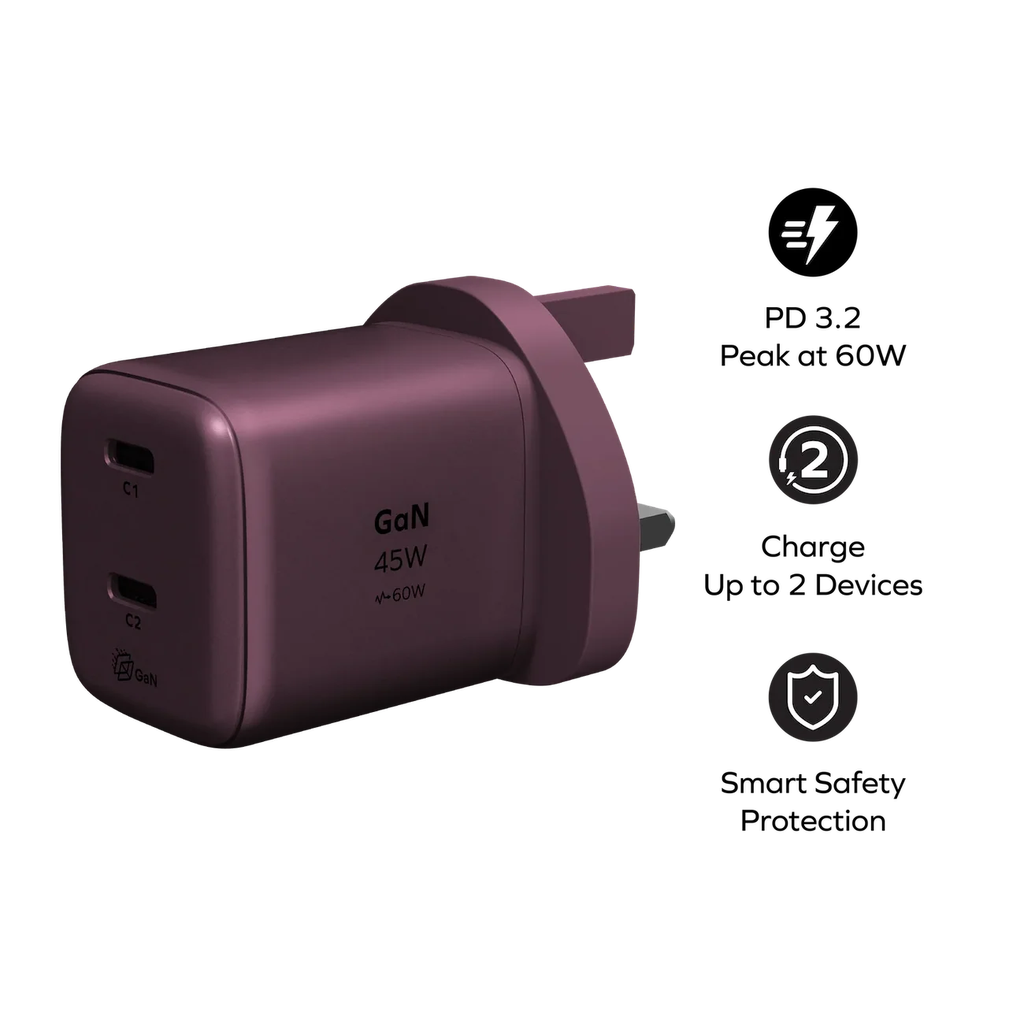 Momax Dual-Port Fast Charger for iPhone, iPad and Samsung Devices