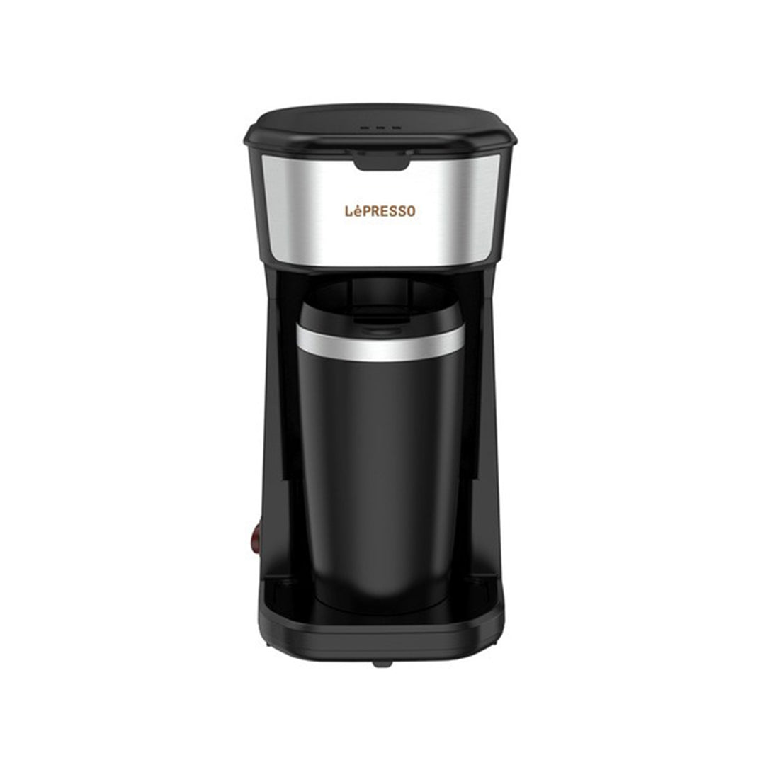 LePresso LPCMTMBK Portable Coffee Maker with Insulated Mug