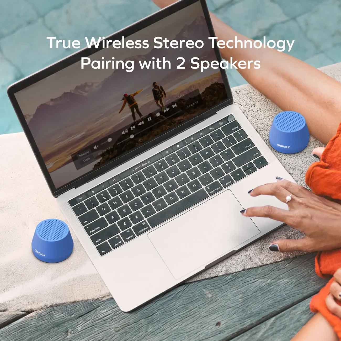 مكبر صوت لاسلكي مغناطيسي 1-VIBE GO LITE (أزرق)