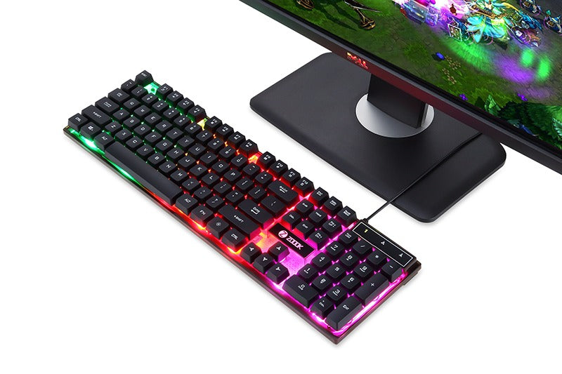 Concord USB Gaming Rainbow LED 104 Keys Ergonomic Multimedia Keyboard