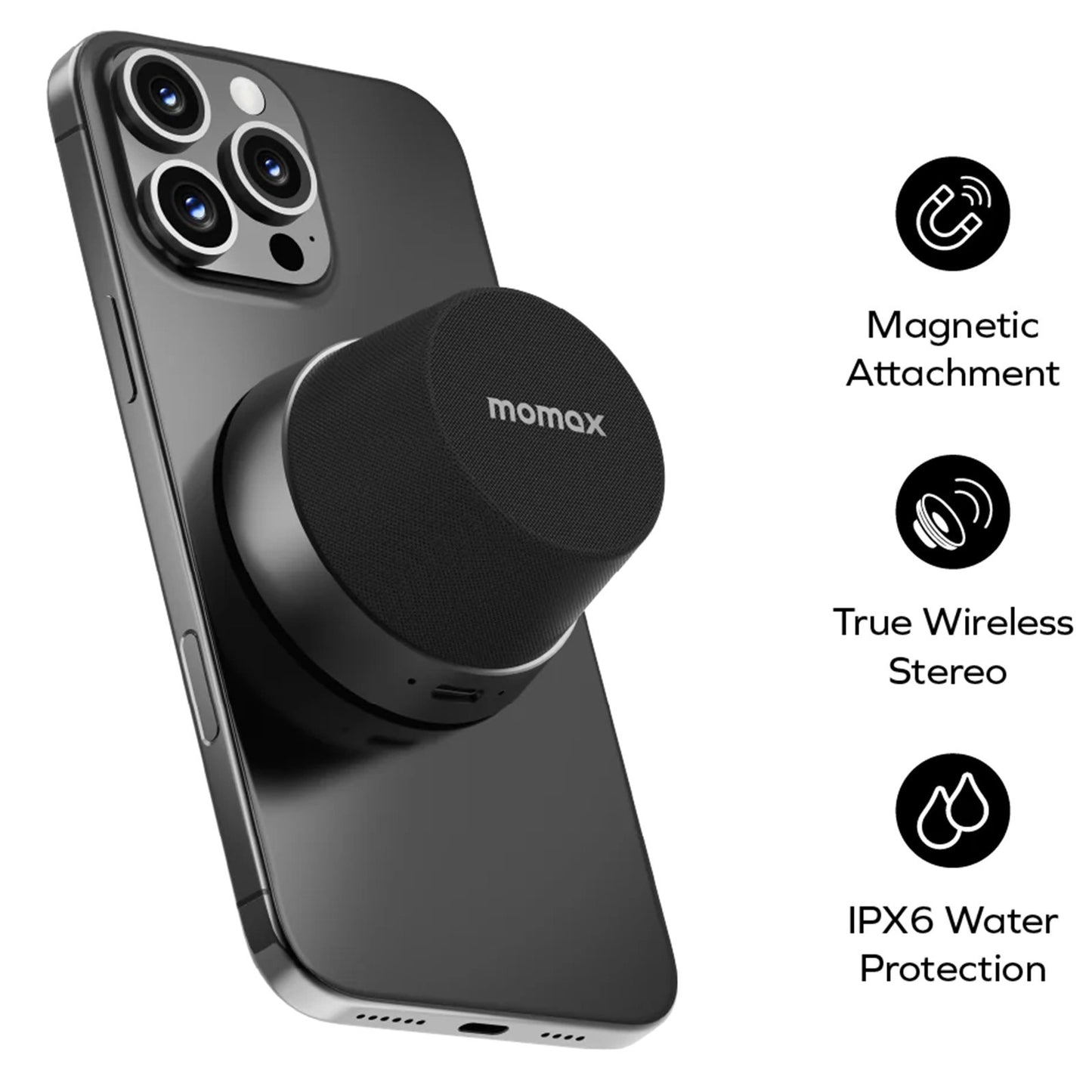 MOMAX 1-VIBE GO MAGNETIC WIRELESS SPEAKER