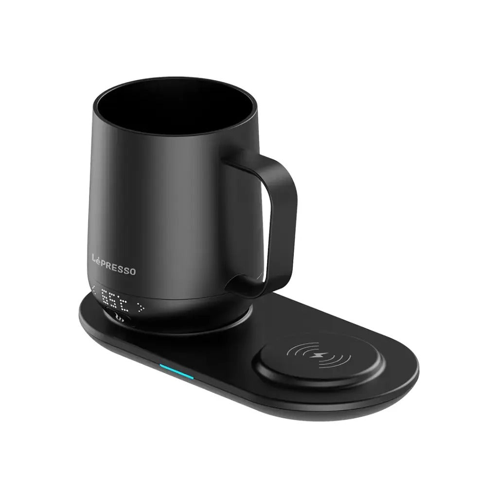 LePresso Heated Travel Mug with Wireless Charging Base