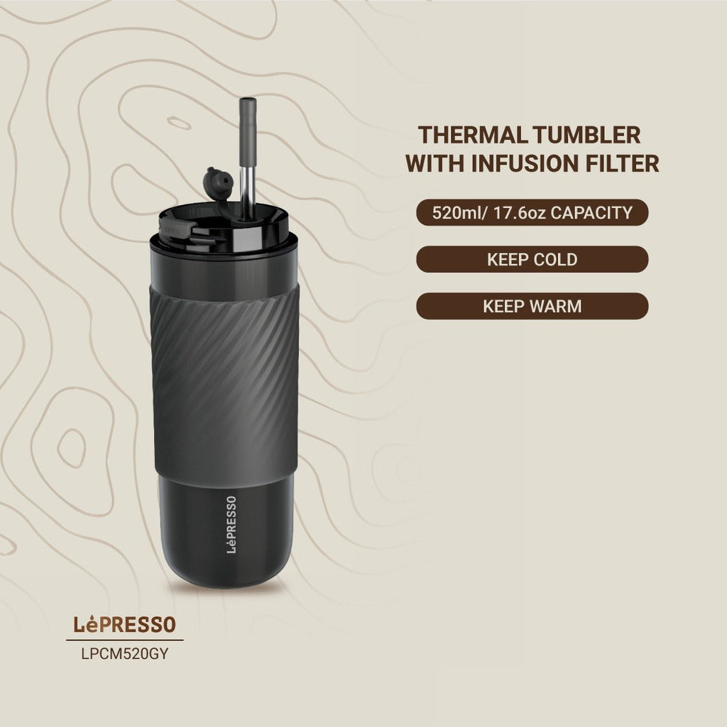 LePresso Thermal Drinking Bottle with Built-In Infuser
