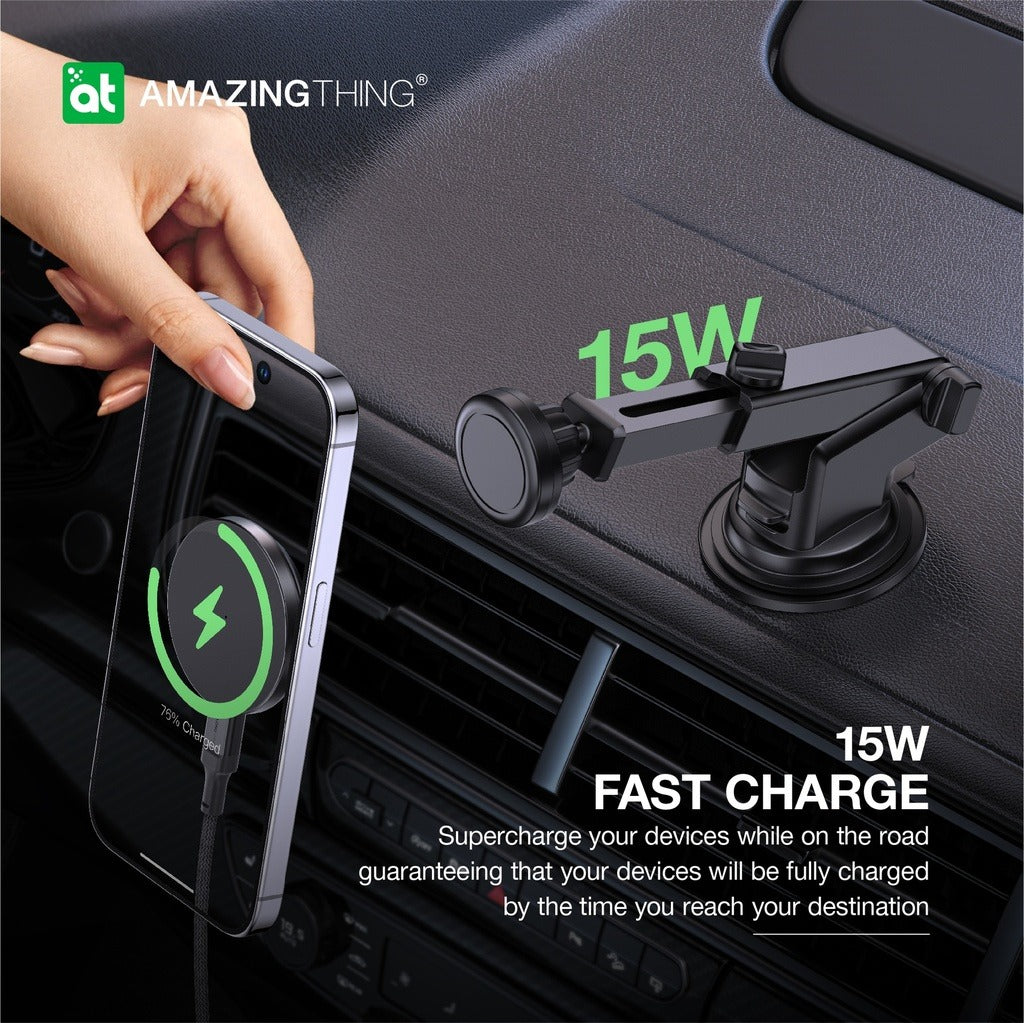 Amazing Thing Explorer Pro Mag 15w Car Mount With 1.2m Usb-c To Usb-c Cable
