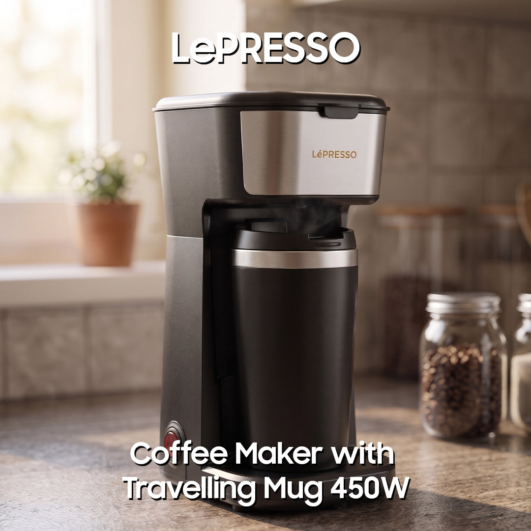 LePresso Coffee Maker with Travelling Mug 450W - Black
