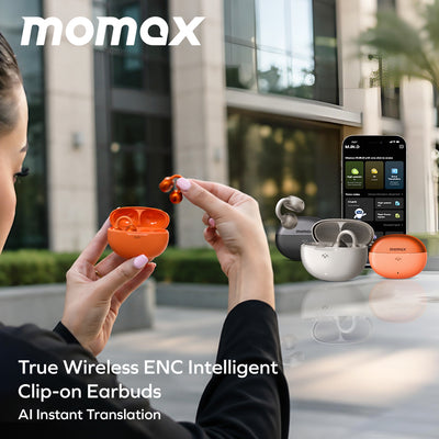 Momax 1-vibe Clip M.in.d True Wireless Enc Intelligent Clip on Earbuds
