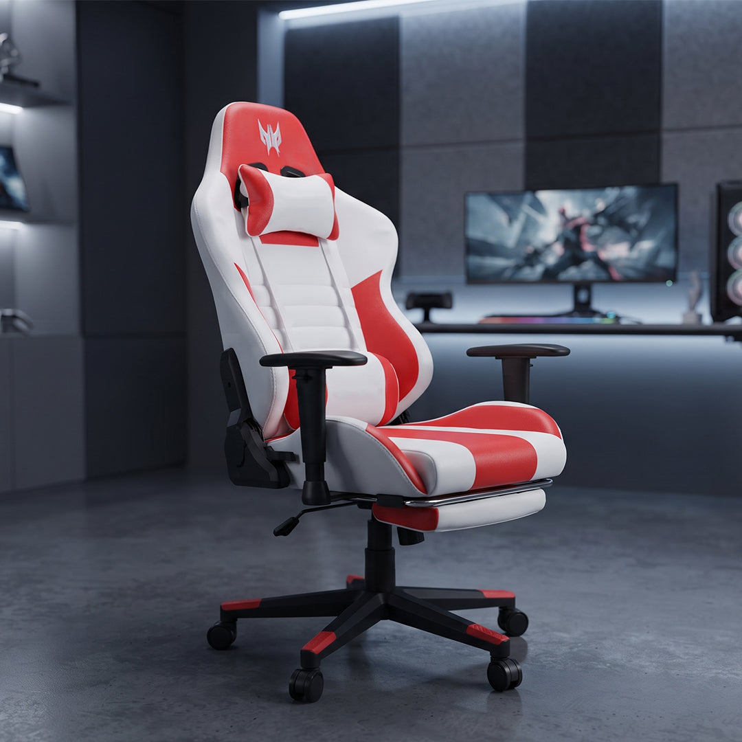 Luxury PVC Leather Gaming Chair With Footrest and Vibrator