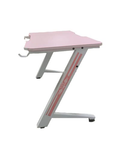 E-Sport Gaming Desk 1.4M Pink colour With Light,Stickers,Cup Holder, Headphone Hook